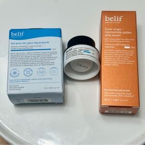 Belif set Super Drops Glow Serum The True Cream Aqua Bomb Eye NEW